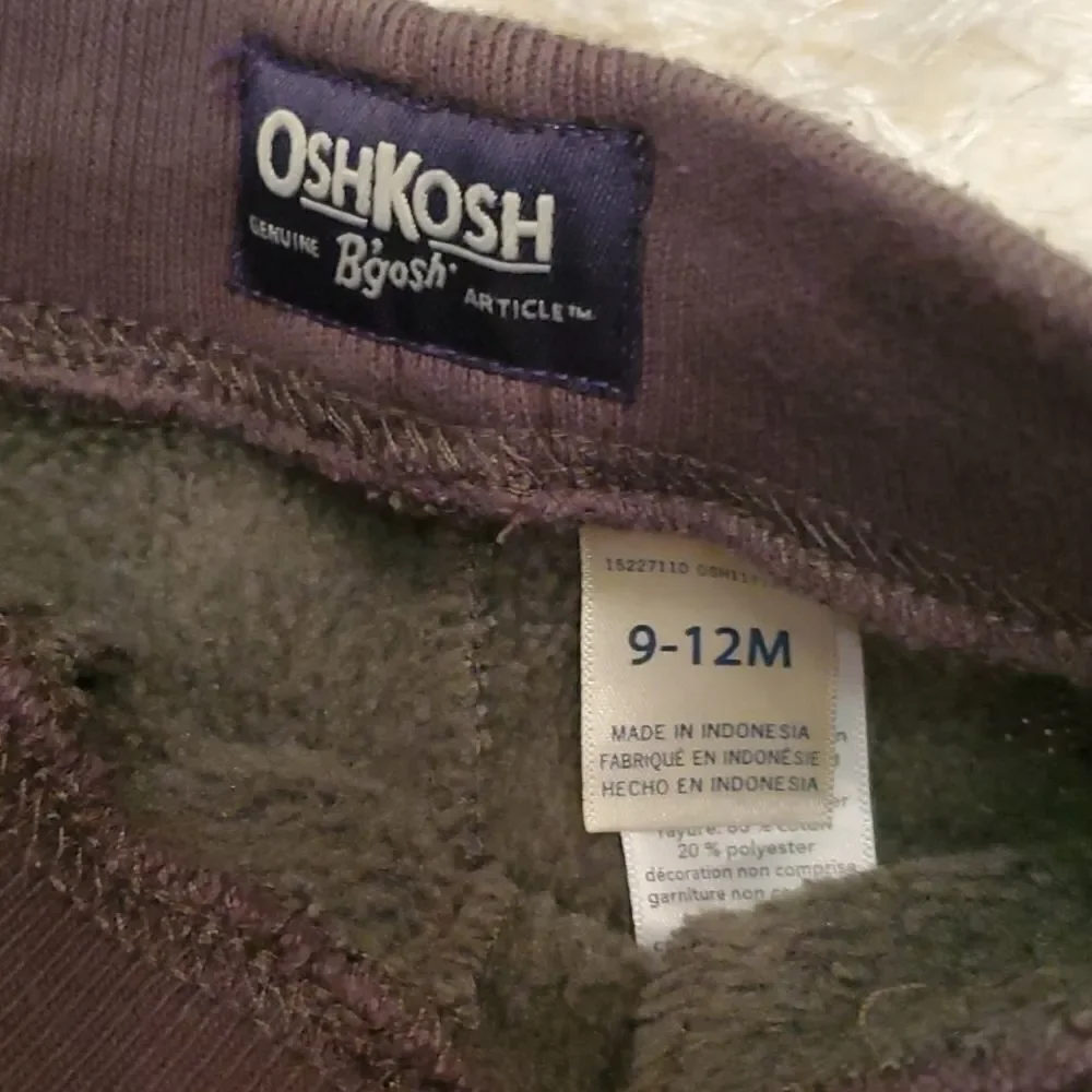 9-12 months Osh Kosh boys sweat pants army